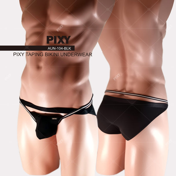 PIXY DOUBLE BANDS BIKINIs UNDERWEAR- BLACK