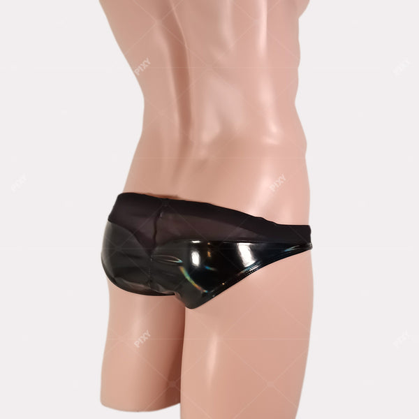 PIXY LOW-RISE LATEX LOOK RACING BIKINI SWIMWEAR