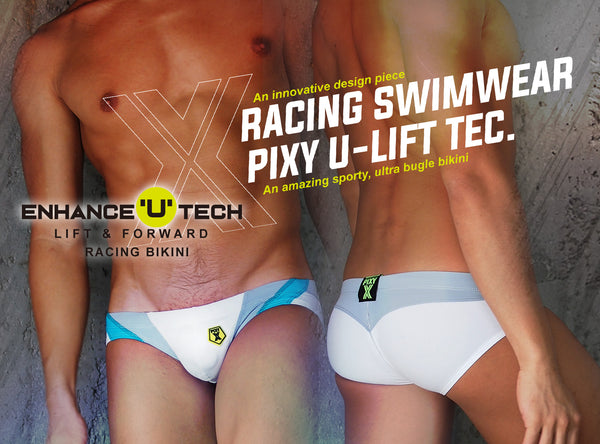 PIXY U-LIFT RACING BIKINI-SWIMWEAR-WHT