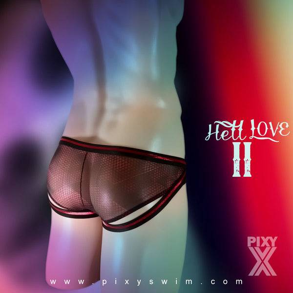 PIXY  MESH 2-IN-1 BIKINI UNDERWEAR- HELL LOVE 2