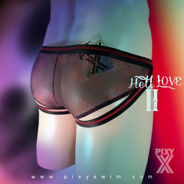 PIXY  MESH 2-IN-1 BIKINI UNDERWEAR- HELL LOVE 2