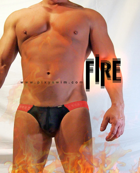 PIXY  CUTOUT BACK BIKINI UNDERWEAR- FIRE