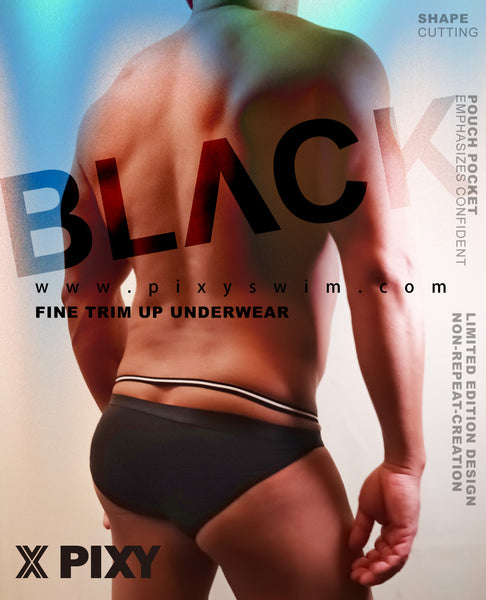 PIXY DOUBLE BANDS BIKINIs UNDERWEAR- BLACK