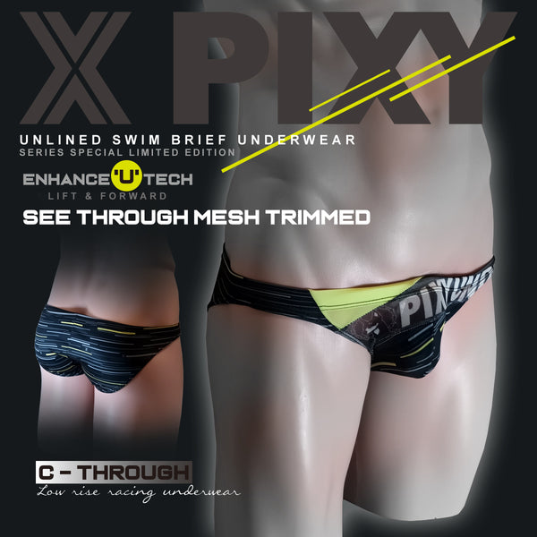 PIXY U-LIFT RACING BIKINI-UNDERWEAR-BLKYLW