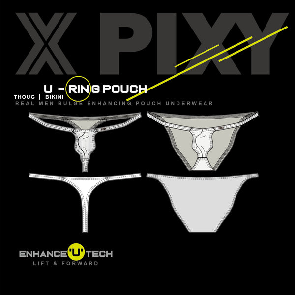 PIXY U-RING LEFT & FORWARD  BIKINI- UNDERWEAR-BLKYLW