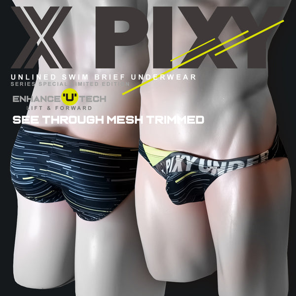 PIXY U-LIFT RACING BIKINI-UNDERWEAR-BLKYLW