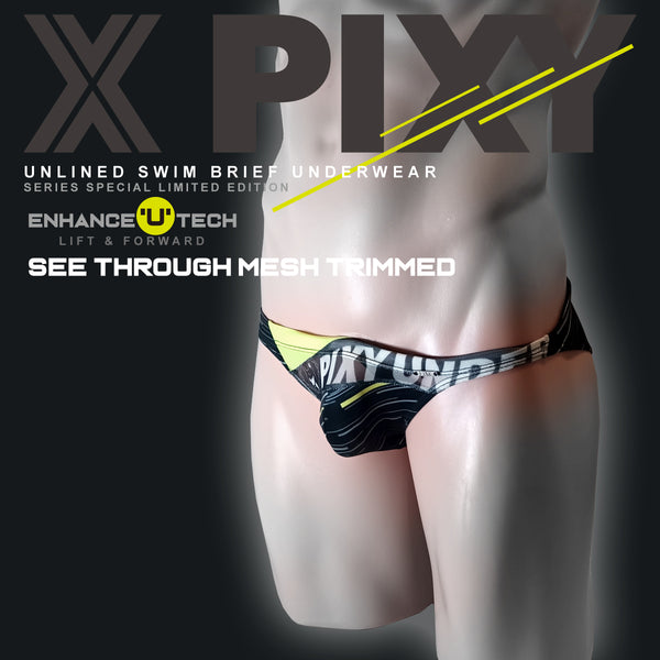 PIXY U-LIFT RACING BIKINI-UNDERWEAR-BLKYLW