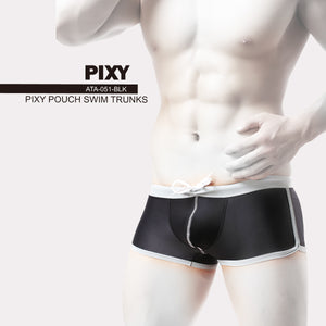 PIXY POUCH SWIM TRUNKS ⁠- BLACK