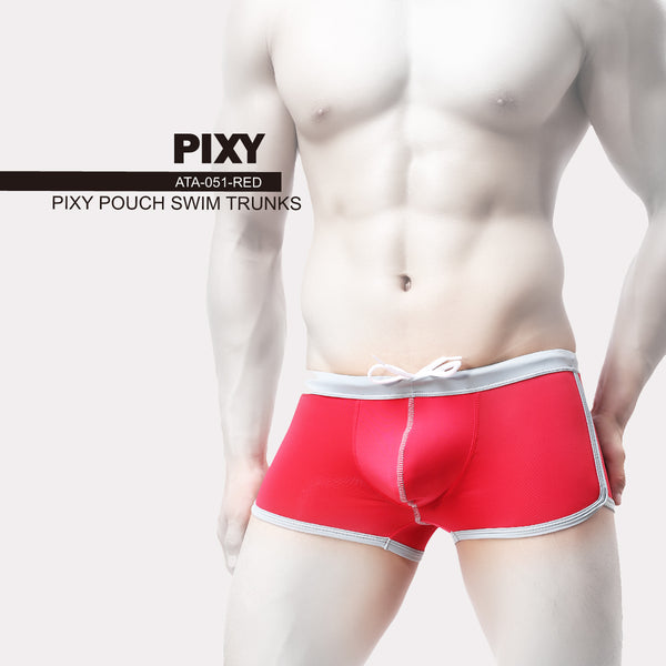 PIXY POUCH SWIM TRUNKS ⁠- RED