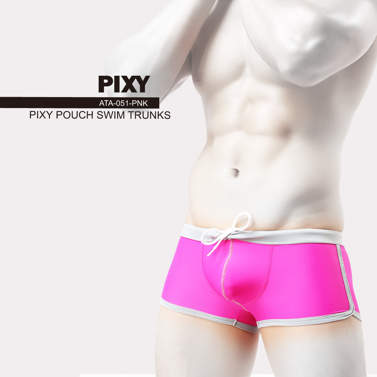 PIXY POUCH SWIM TRUNKS ⁠- PINK