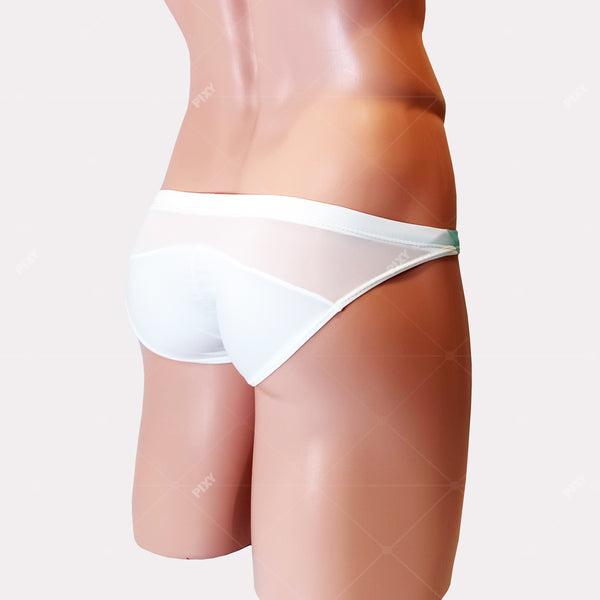 PIXY U-LIFT RACING BIKINI-UNDERWEAR- SEMI SEE-THROUGH BACK YOKE