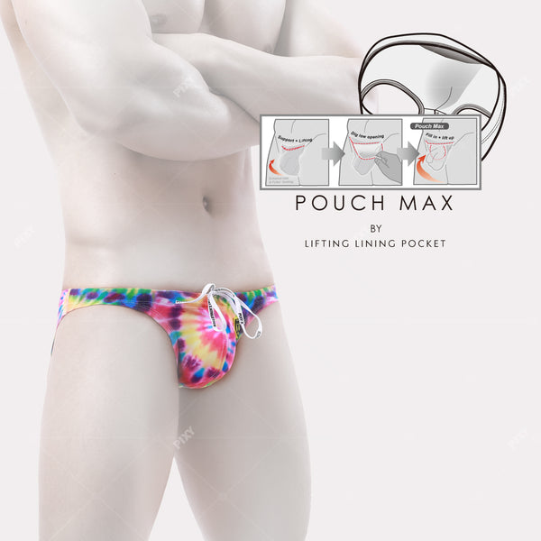 PIXY POUCH MAX TANNING BIKINI-RAINBOW TIE DYED