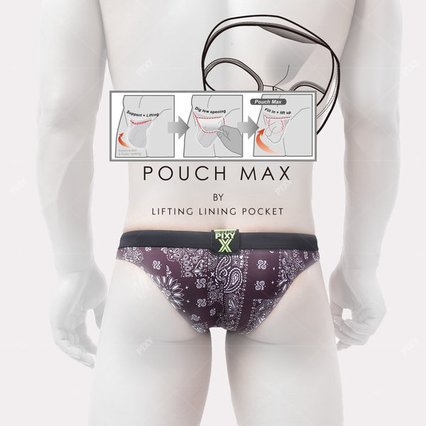 PIXY POUCH MAX LOW RISE SWIM BRIEFS-PAISLEY