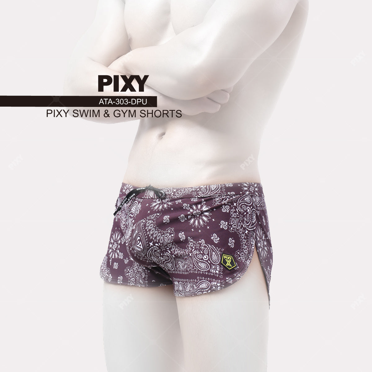 PIXY SWIM & GYM SHORTS-PAISLEY