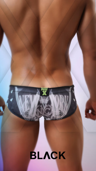 PIXY LOW RISE RACING BRIEFS-BLACK