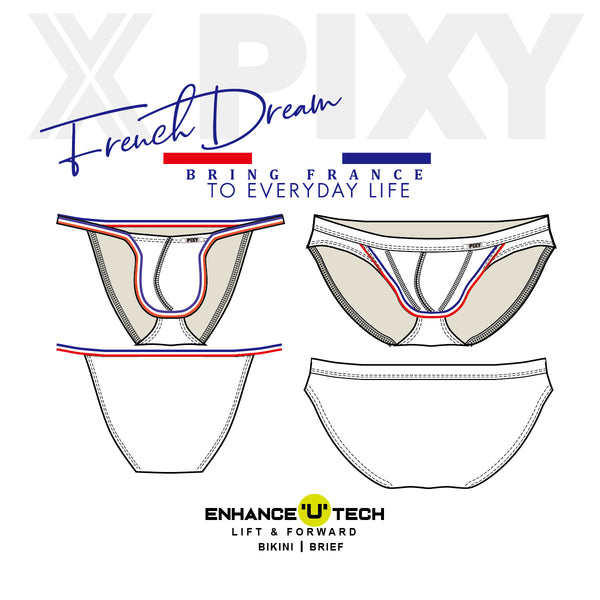 PIXY U-LIFT BULGE BRIEF-UNDERWEAR- FRENCH DREAM